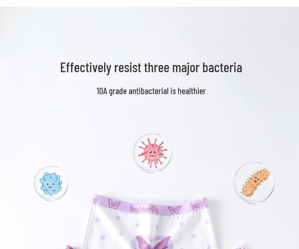 Free Shipping Pure Cotton Girls' Breathable Underwear - Infant To Baby Girl Boxers with Antibacterial Crotch, 100% Soft.