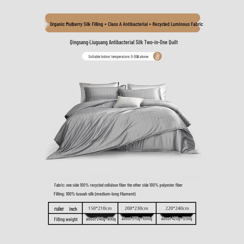 Mercury Home Textiles 100% Tussah Silk All-Season Duo Duvet