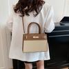 Fashion autumn new handbag simple foreign texture shoulder bag casual retro contrasting color messenger women's bag
