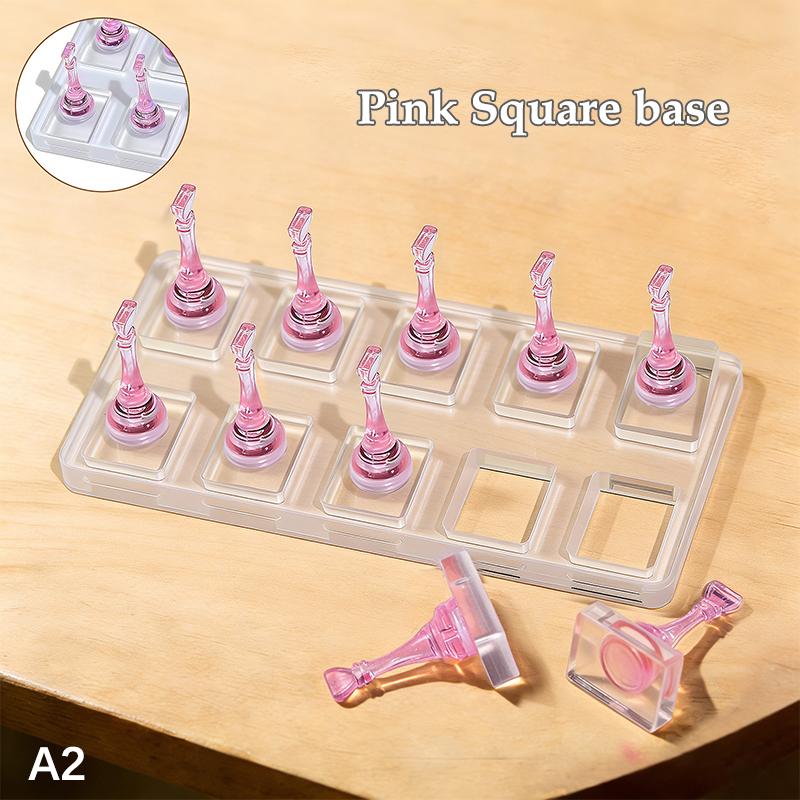 Magnetic-Free Nail Practice Stand Clear Acrylic Display Holder for Press-On Nails A2