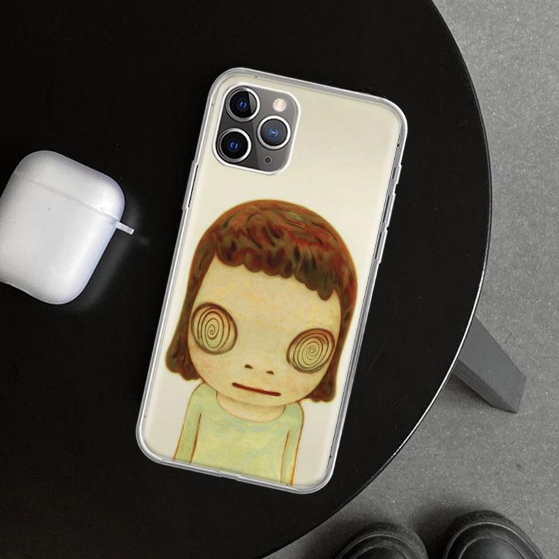 Y-Yoshitomo Nara Telefoonhoesje Cover voor iPhone 11 12 13 Mini 14 15 Plus 16 Pro Max 17 Air 7 8 + SE Kunst Gepersonaliseerde Fundas 11 12 13