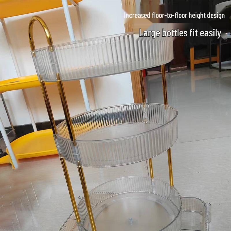 Transparent Rotating Cosmetic Storage Rack for Bathroom & Dressing Table