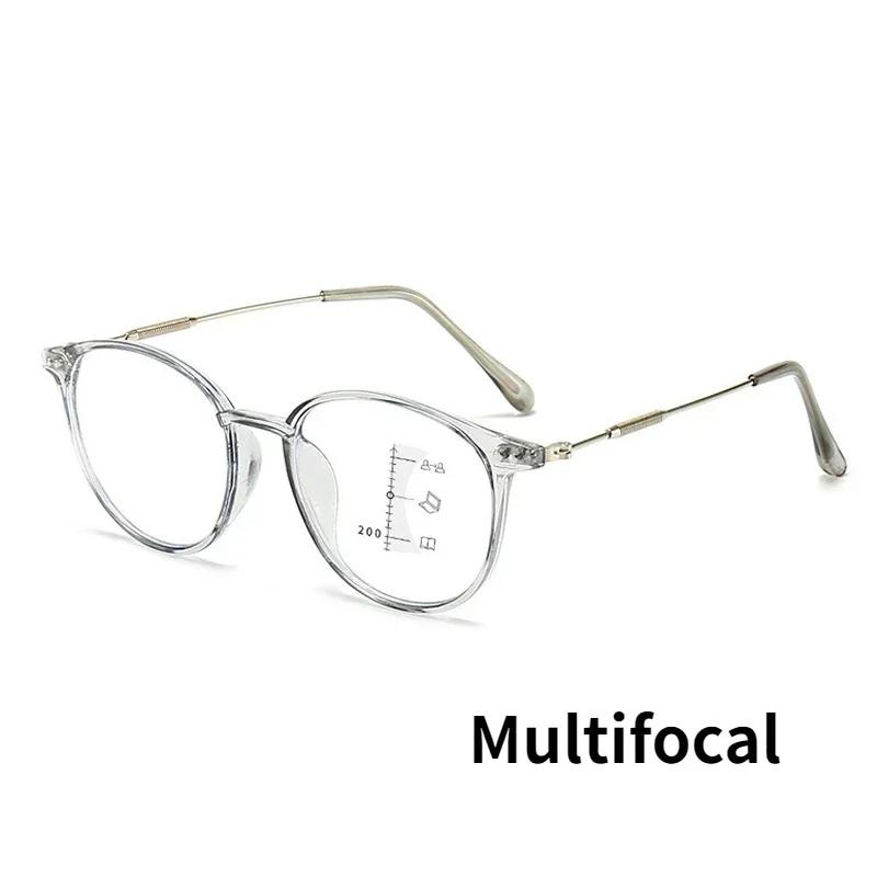 Fashion Trend Multifocal Reading Glasses Vintage Women Men Near Far Sight Eyeglasses Optical Bifocal Hyperopia Glasses 0 To +4.0