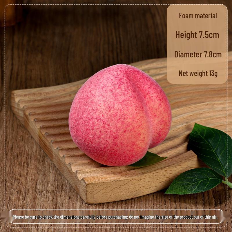 Seasonal Foam Fruit Ornaments: Large Flat Peach Simulation Model