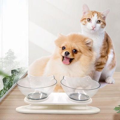Hundskål Kattskål Dubbelskål Automatisk Dricksvattenskål Anti-Vipp Kattskål Hundmat Hundriskål Hund Katt Tillbehör Skål