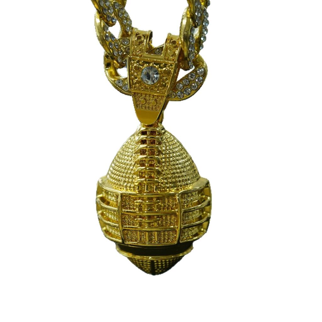 Renqing Double-Sided Rugby Alloy Pendant, Simple And Fashionable Hip-Hop Street Trendy Unisex Necklace