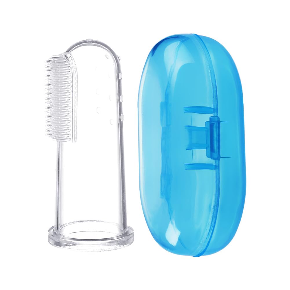 Dog Toothbrush Kit with Travel Cases – Silicone Finger Toothbrushes for Dogs & Cats – Pet Dental Care, Dog Teeth Cleaning, Fresh Breath