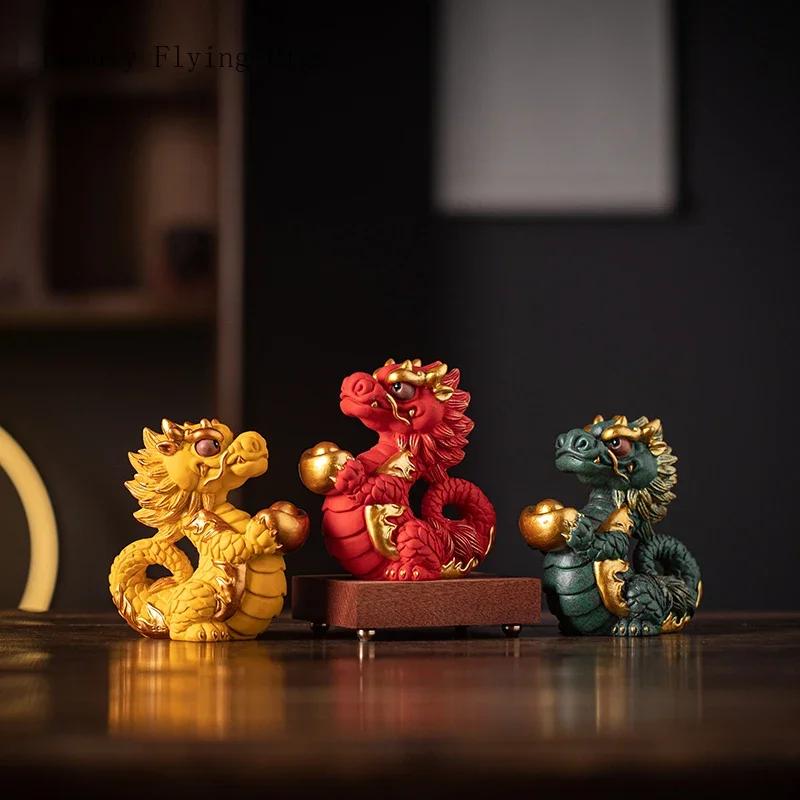 1PCS 10x6.4x10.5cm Stone Zodiac Dragon Ornament Divine Dragon Gift Lucky Desktop Mascot Office Home Decoration Gift