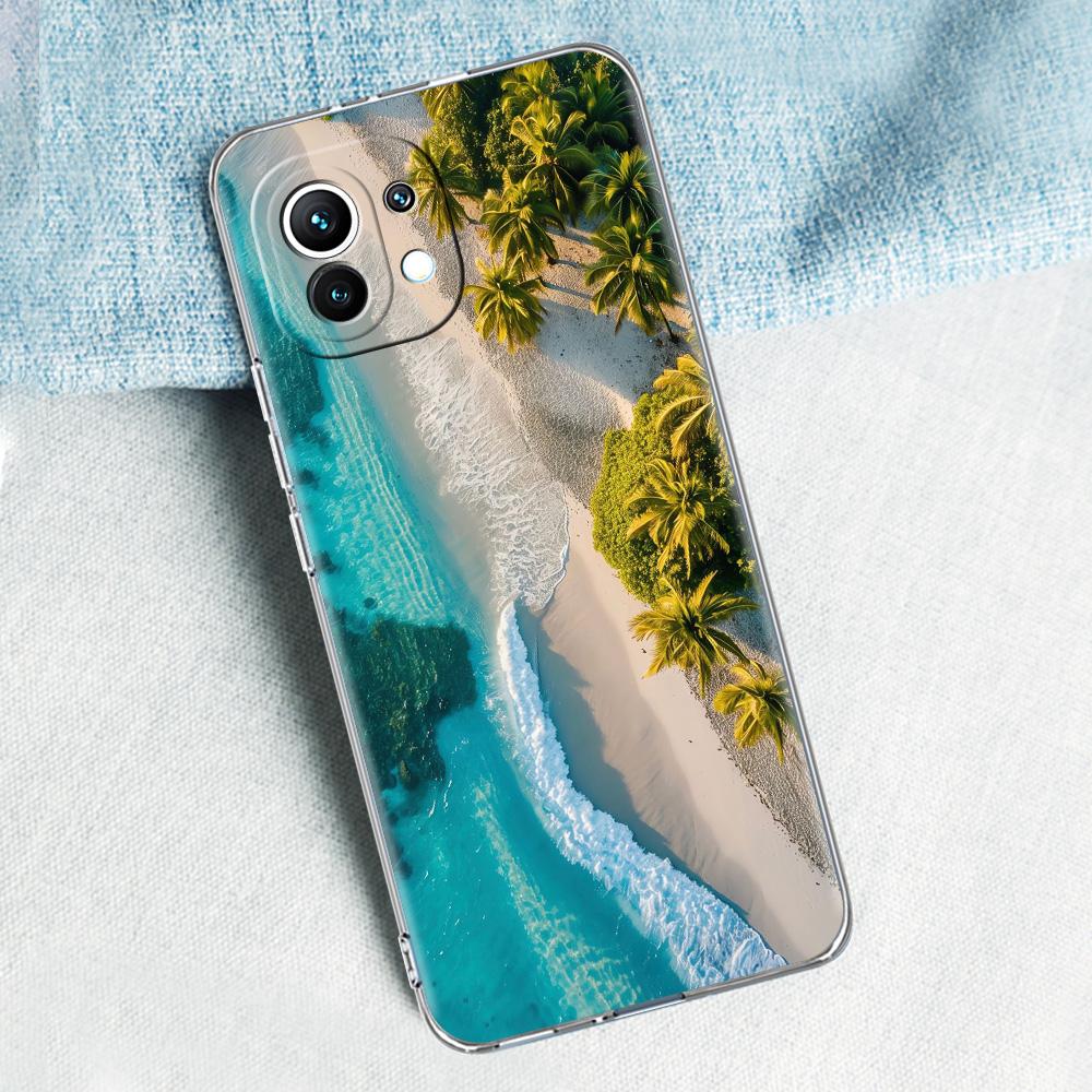 Case For Xiaomi Mi 15 14 13 12 11 Lite 15T 13T 12T Pro Poco X7 X6 X5 Pro 5G X3 NFC F7 F6 F5 Cover Seaside Scenery Wave Beach