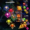 Außen-Windspiel-Lichterkette mit Remy-Körnerkugel, Kolibri- und Schmetterlingsdesigns - Perfekt für die Garten- und Terrassendekoration