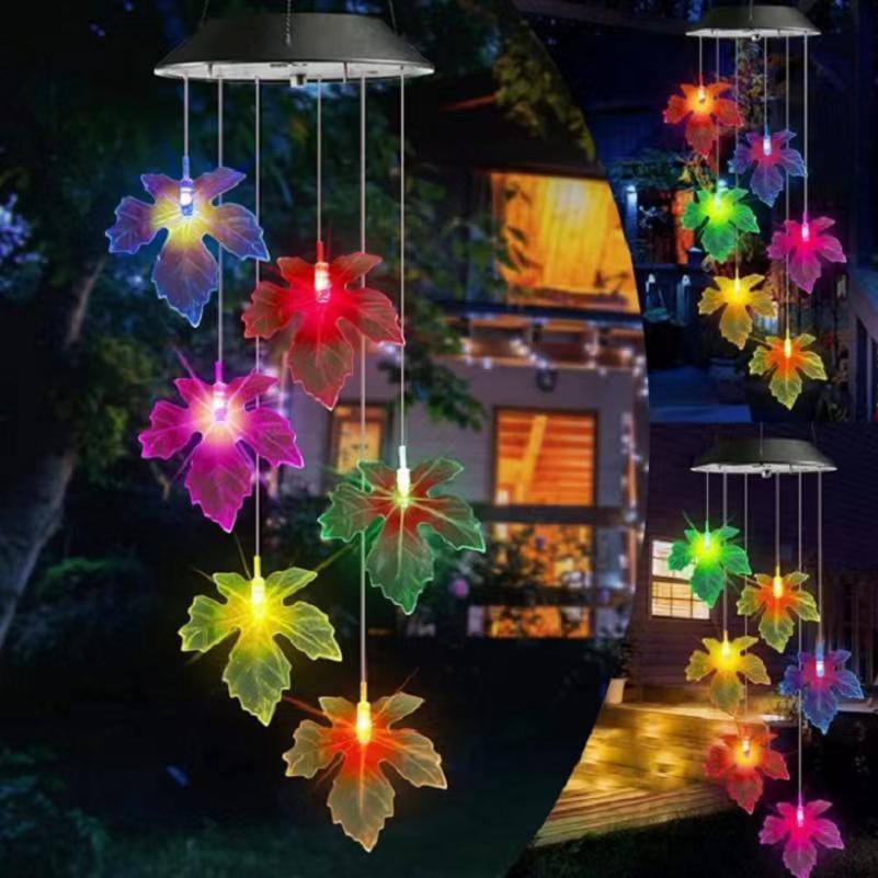 Außen-Windspiel-Lichterkette mit Remy-Körnerkugel, Kolibri- und Schmetterlingsdesigns - Perfekt für die Garten- und Terrassendekoration