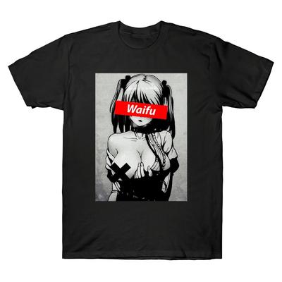 Kawaii Clothes Japanese Anime Waifu Hentai T Shirt Harajuku Vintage Unisexga Cartoon Graphic Tshirts Fashion Casual Unisex Tops Tee