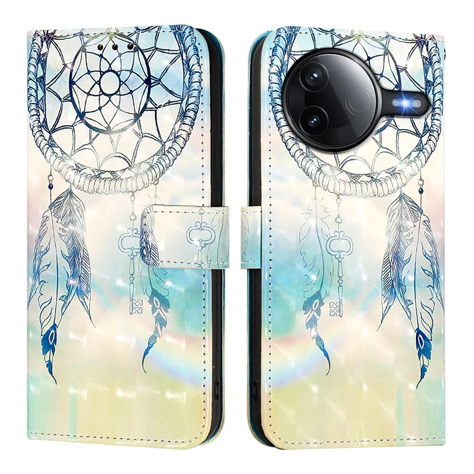 

For Xiaomi Poco F7 Ultra 5G/Xiaomi Redmi K80 5G/Xiaomi Redmi K80 Pro 5G/Xiaomi Poco F7 Pro 5G Leather Case Pattern Printing Wallet Stand Mobile Cover Dream Wind Chime