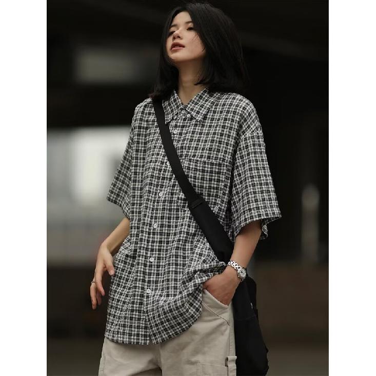 Pánská košile s krátkým rukávem Letní Japonská Retro Volná Ležérní Košile s pětinovým rukávem Módní Značková Košilová Bunda