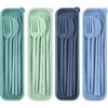 4 Sets Reusable Utensils Set with Case,Travel Utensils with Case,Reusable Utensils for Lunch Box accessories,Portable Chopsticks Knife Fork and Spoon