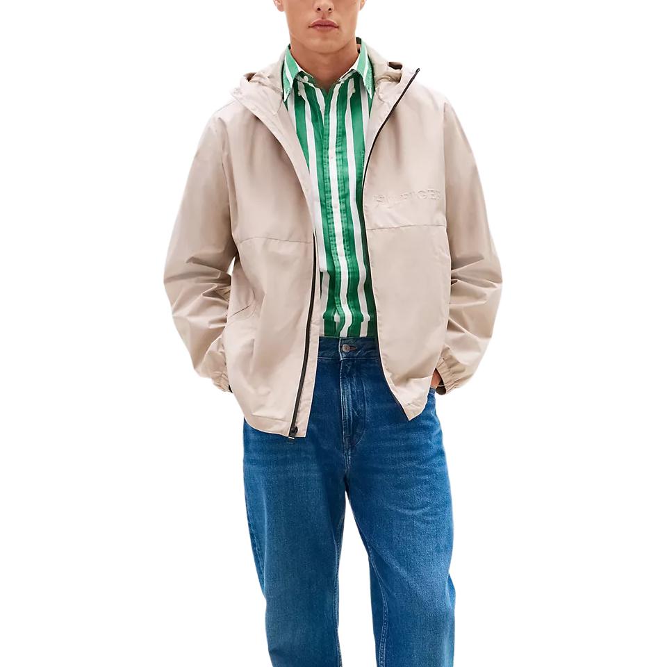 Tommy Hilfiger Comfortable Versatile Fashion Drawstring Hooded Zip Jacket Men Jackets 78JB747-PKB