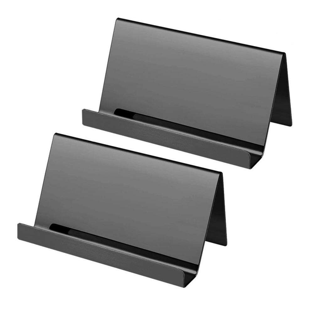 

Stainless Steel Business Card Holder Professional Business Mental Case Rack Open Design Desktop Organizer for Office Desk