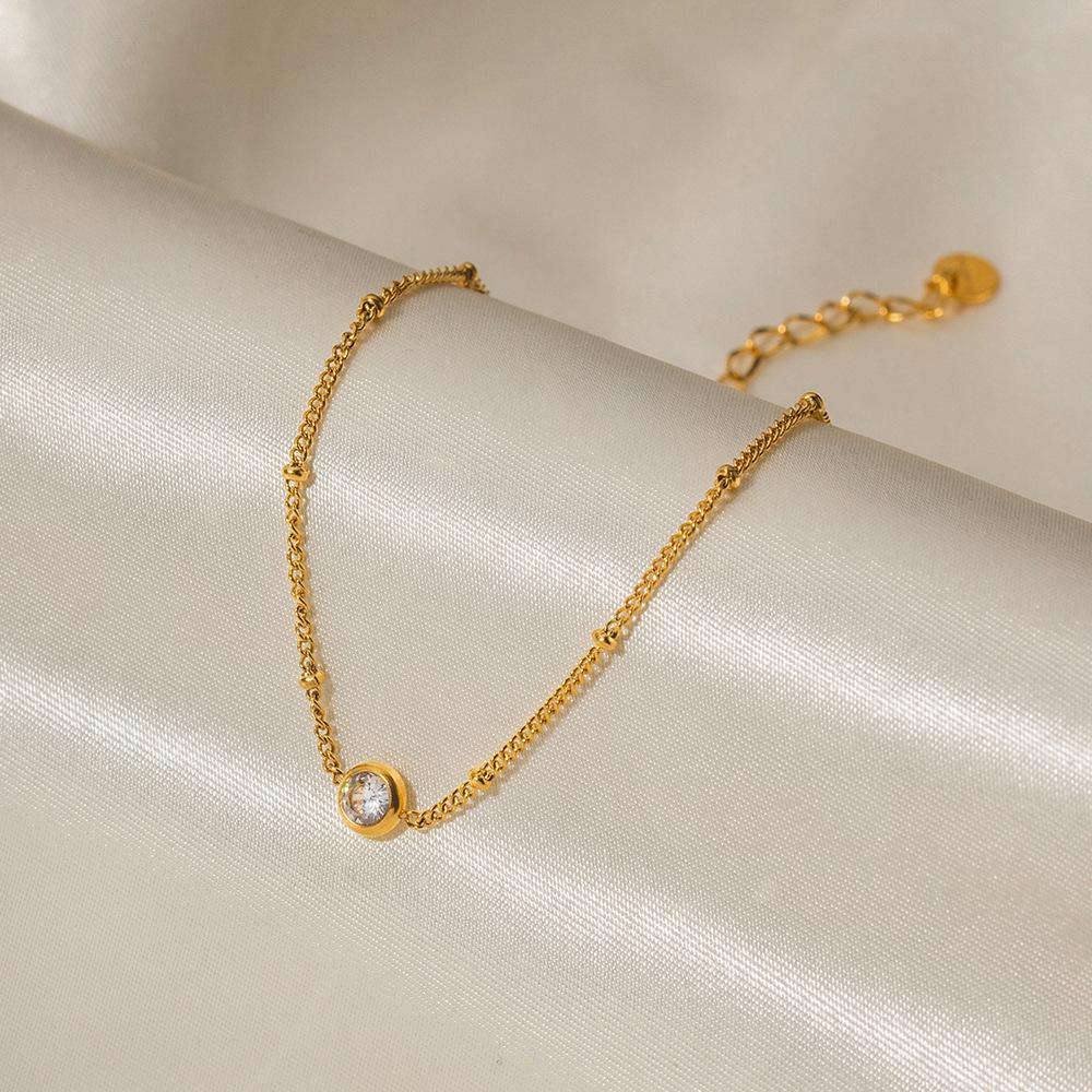 Simple Hollow Heart Chain Anklets Foot Jewelry Gold Plated 316L Stainless Steel Anklets for Women