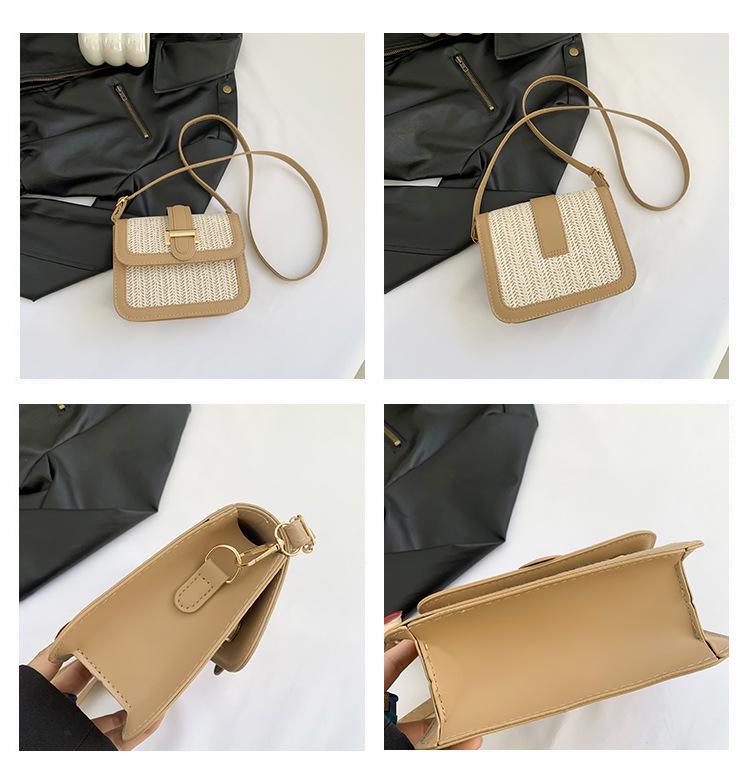 2024 Spring/Summer Women's Knitted Colorblock Straw Handbag – Mori Style