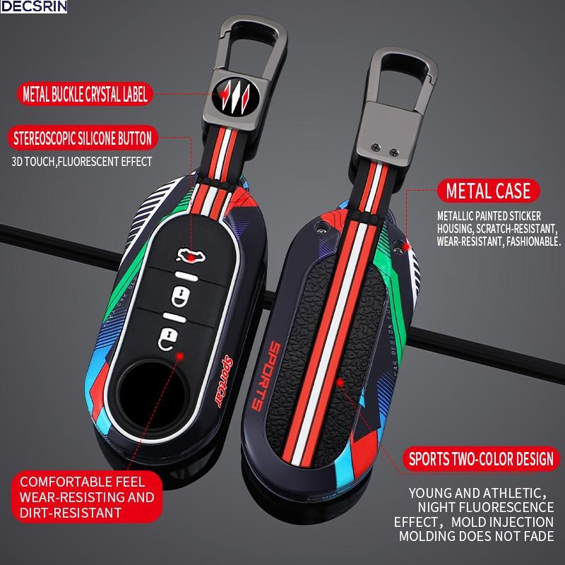 Pouzdro na skládací dálkový klíč zinkové slitiny pro Fiat Ducato 500 500L Panda Grande Punto Lancia Musa Auto Příslušenství