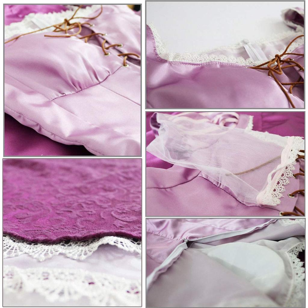 Rapunzel Cosplay Costume Princess Dress Halloween Costume Adult S M L XL C517 [monoii]