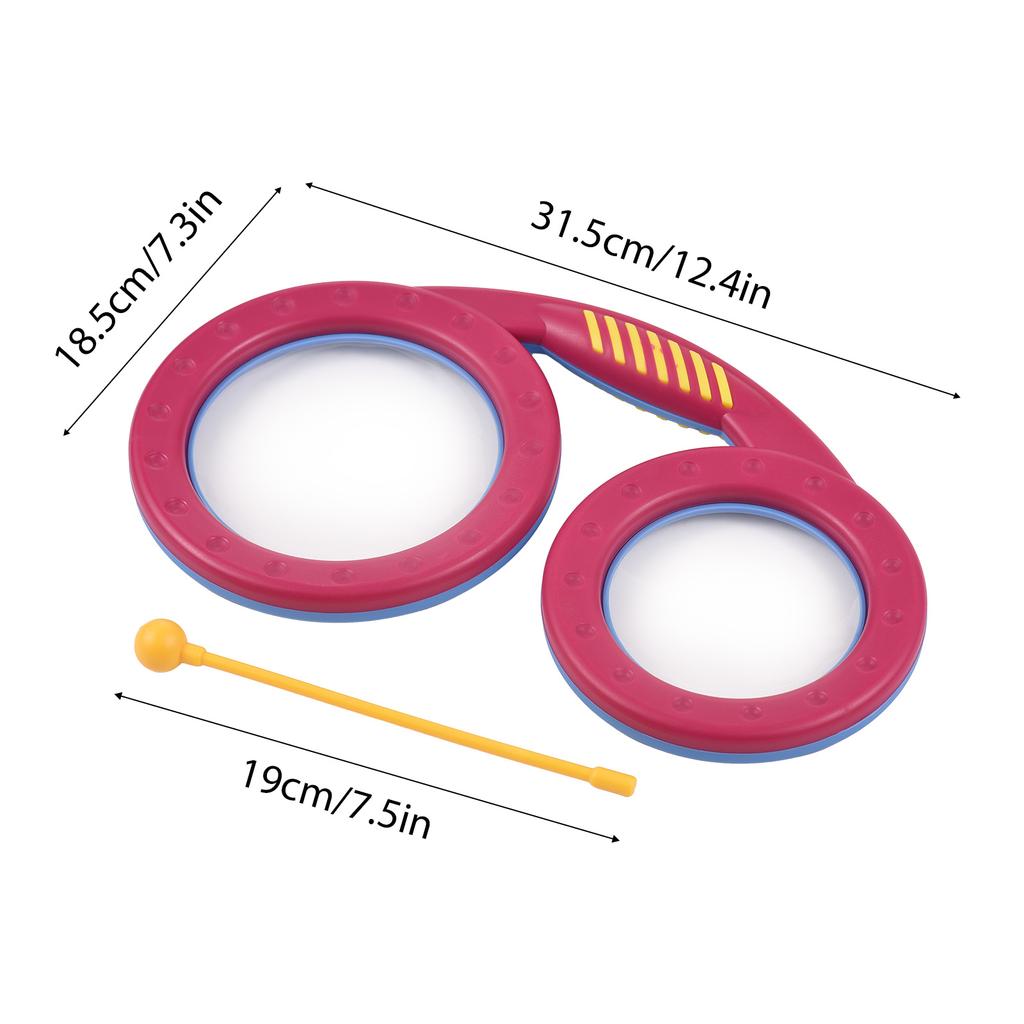 Glasses Drum Irregular Shape Clapping Drum Percussion Instrument Smooth Burrs Free Pink Blue