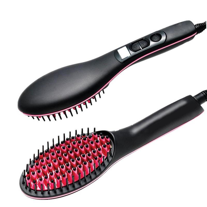 Professional Electric Hair Straightener Hand-held Portable Brush Liquid Crystal Display Hair Straightener Healthy Comb