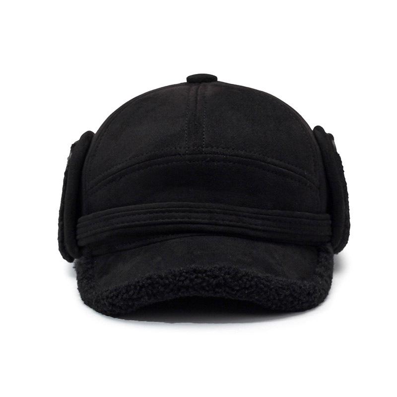 Men's Warm Lei Feng Hat: Velvet, Ear Protection, Outdoor Leisure, for Dad and Elderly, Thickened for Autumn and Winter