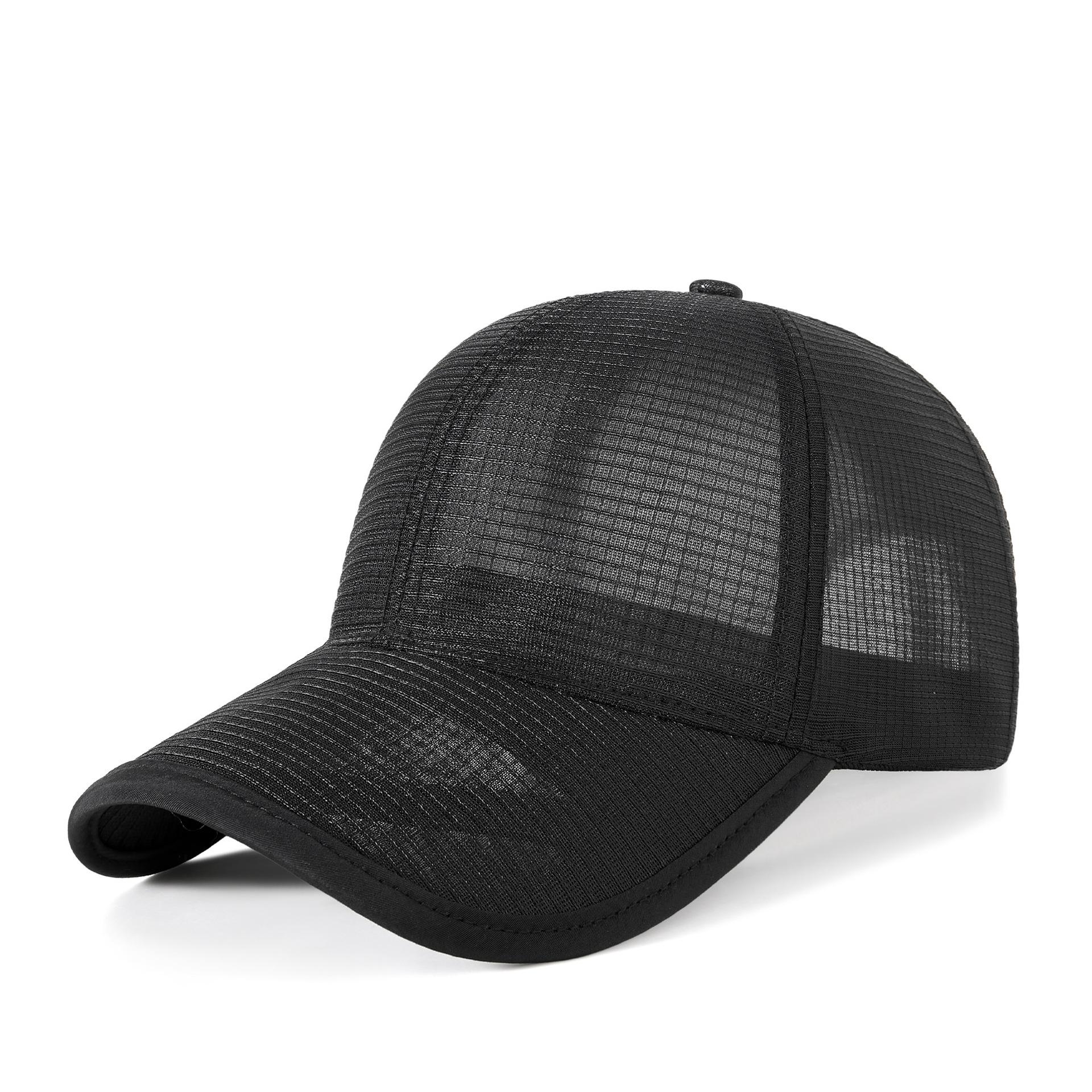 Mesh Baseball Cap Custom Logo Polyester Sporty Baseball Cap for Outdoor Hiking M 56-59cm чёрный