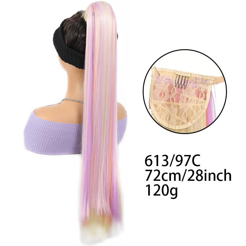 

Волшебная палочка, окрашенный в точечную краску, прямой хвостик. Синтетический парик с хвостиком для женских жаропрочных и термостойких вечеринок.