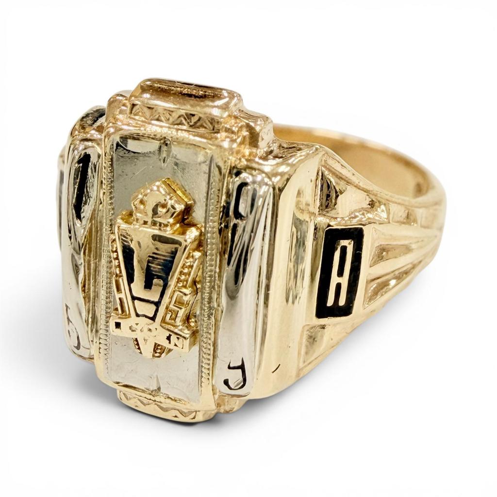 Great JOSTEN Ring ring college Yellow Gold 10K Women Used