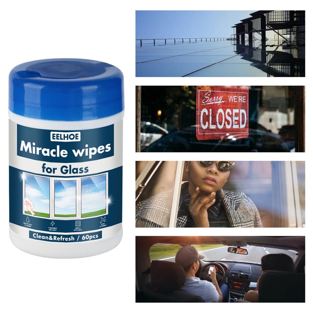 Buy MiracleWipes for Glass Disposable Streak Free CleaningWipes for