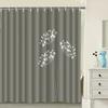 Modern Gray Shower Curtain Floral Pattern Dandelion Design Elegant Bathroom Decor Waterproof Printed Bath Curtain Home Style