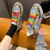 Women's Early Spring Full Diamond Fashionable Versatile Thick Bottom Rhinestone Casual Sports Sneakers