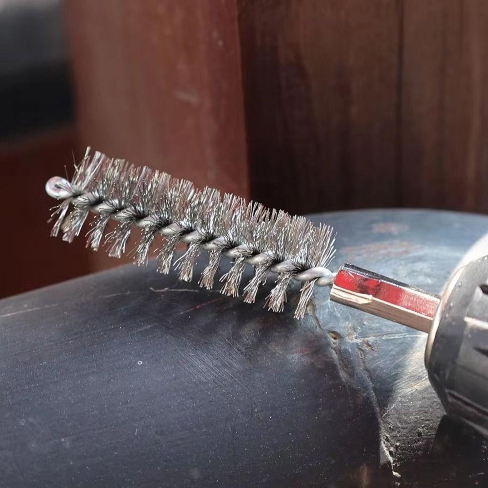 6/8/10/12/14Pcs With Handle Steel Bore Brush Cleaning Brush  for Power Drill Impact Driver