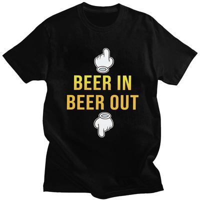 T-shirts Personnalisés Bière In Bière Ou Hommes 100% Coton Hauts Tee T-shirt Décontracté T-shirt