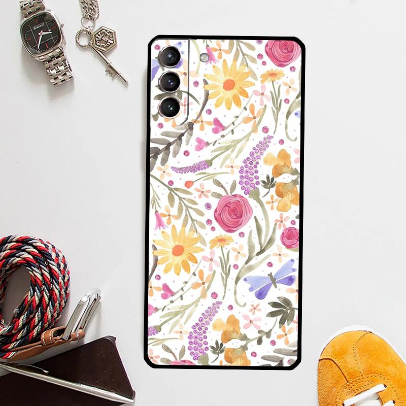 Dragonfly Insect Pattern Case For Samsung Galaxy S25 Ultra S20 S21 S22 S23 Plus S24 Ultra S9 S10 S25 FE Cover Coque