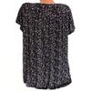 Sommer Neues Pailletten-Print V-Ausschnitt Kurzarm T-Shirt Lockeres Modisches Oberteil