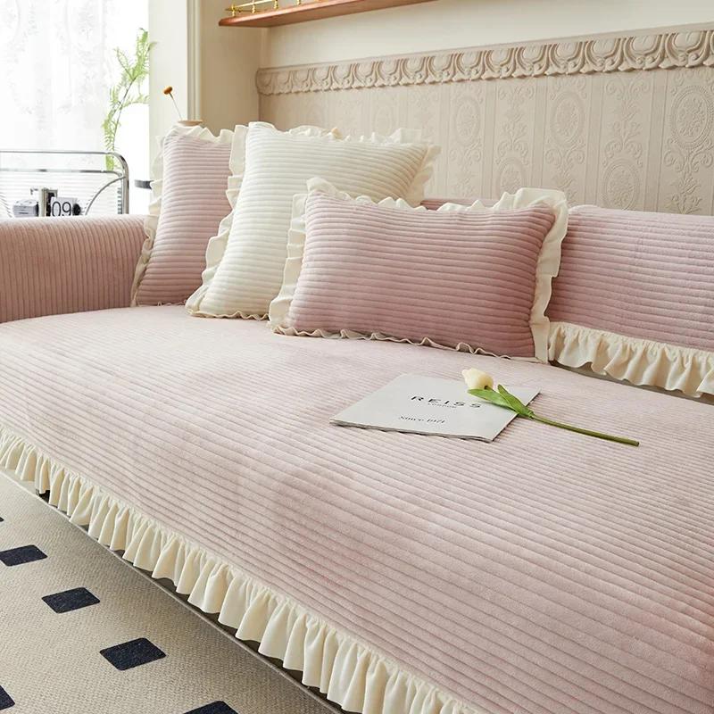 Winter Velvet Warm Sofa Mat Seasonal Universal Anti Slip Cover and Towel Modern Minimalist Thickened Seat Cushions