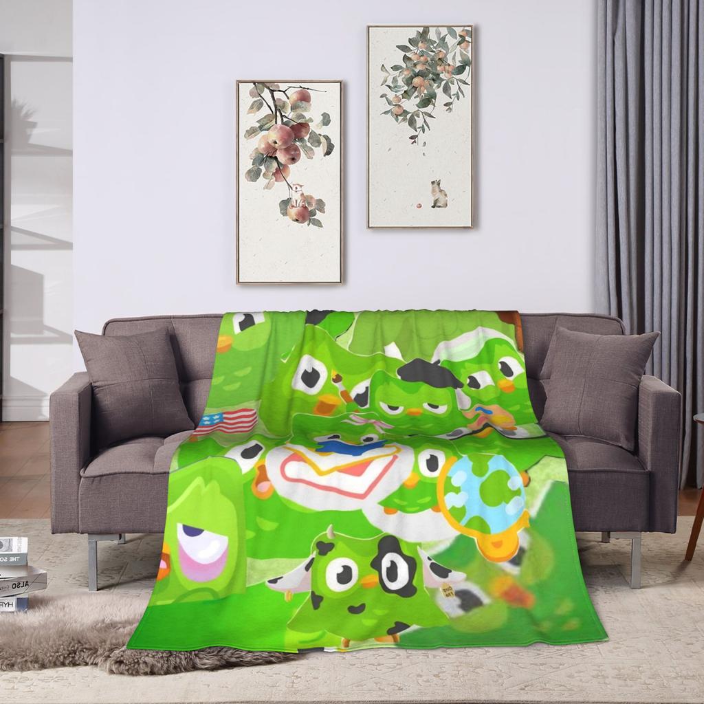 Super Soft Blanket Camping Duolingos Owl Duo Throw Blanket Flannel Bedspread For Living Room Fluffy Sofa Bed Cover