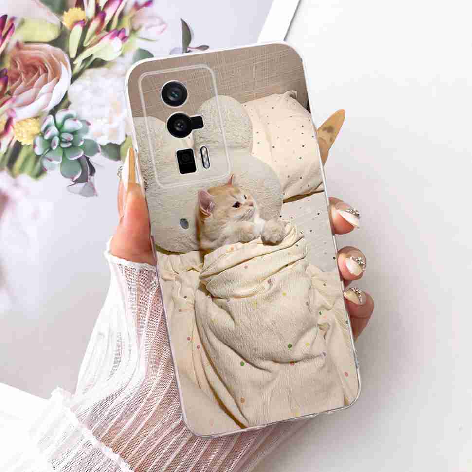 Für Redmi K60 k 60 5G Hülle Einfaches Cartoon-Design Silikon TPU Rückabdeckung Für Redmi K60 Pro 5G 22127RK46C Handy-Schutzhüllen