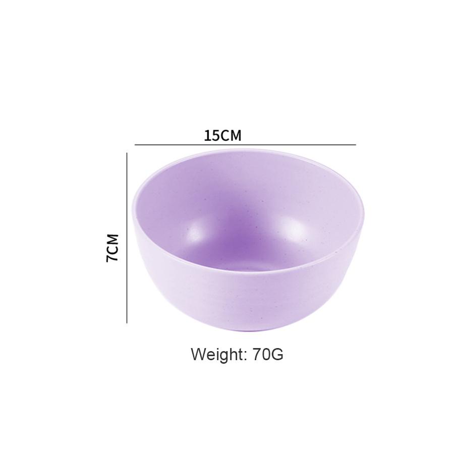 6 Inch Solid Color Plastic Bowl Salad Bowl Wheat Fiber Bowl Children Household Large Bowl Kitchen Supplies