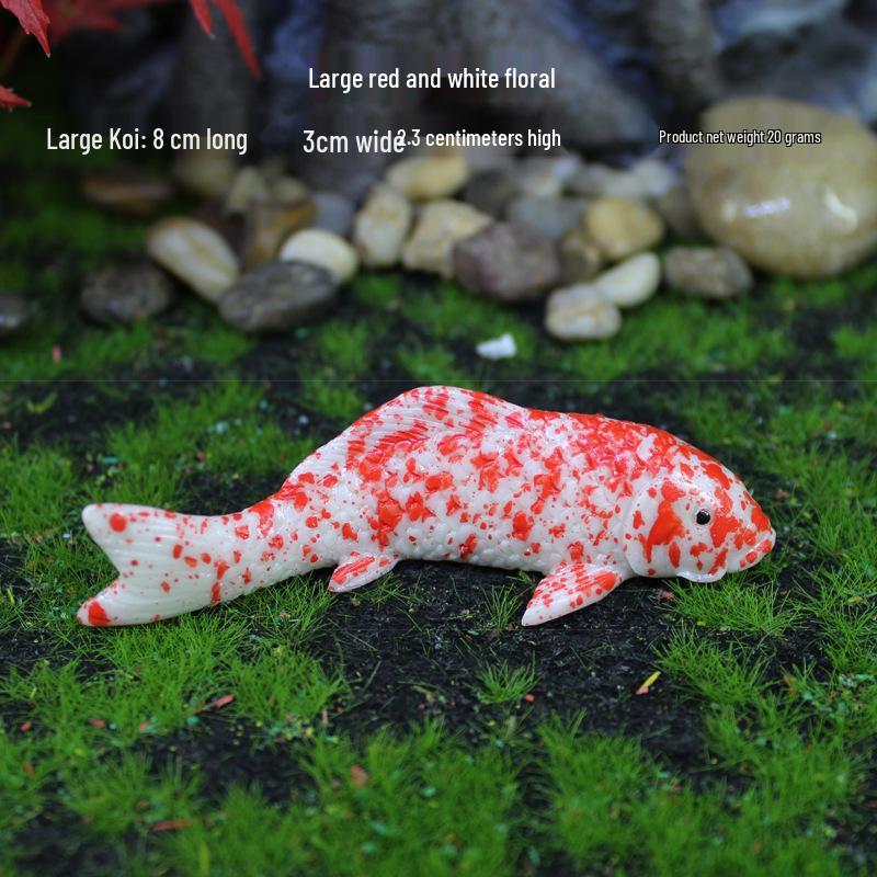 Realistic Koi Fish Micro Landscape Aquarium Ornament Resin Figurines