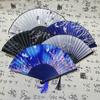 Vintage Chinese Style Folding Fan Bamboo Hand Fan Wooden Shank Classical Dance Fan With Tassel Elegent Female Fan Home Decor