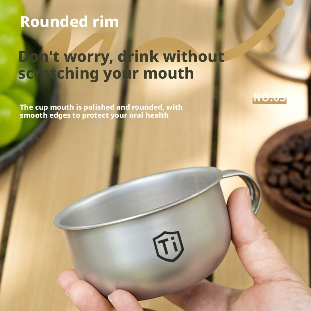 New MINI Camping Water Cup Titanium Alloy Portable Tea Coffee Cup Outdoor Kitchen Equipment Mountaineering Cups 80/220ml