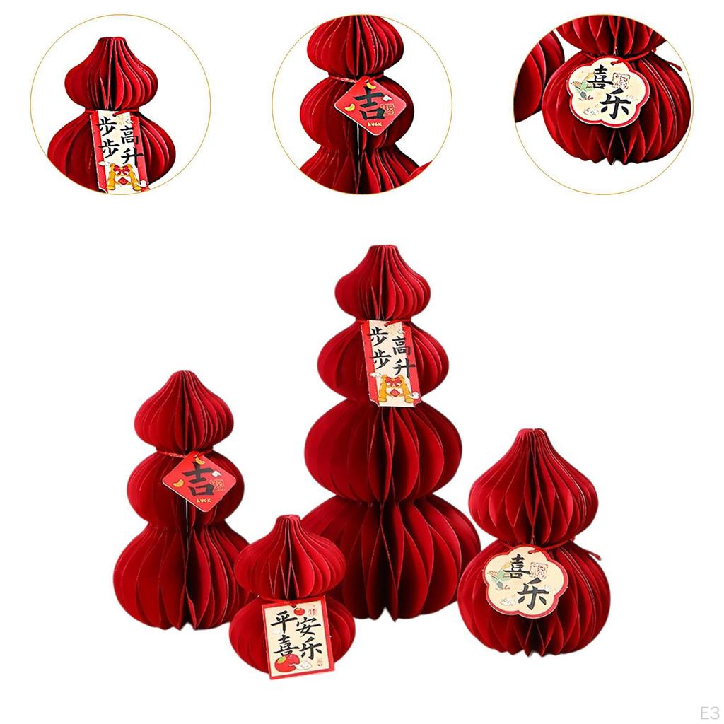 4 Stück Chinesisches Jahr Rot Origami Basteln Frühlingsfest Dekoration für Nachttische