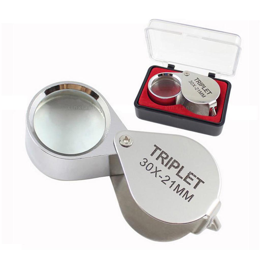 30X Loupe Magnifier Pocket Foldable Magnifying Glass Magnifier for Jewelers Gems Diamonds Plants Coins Stamps Antiques,More