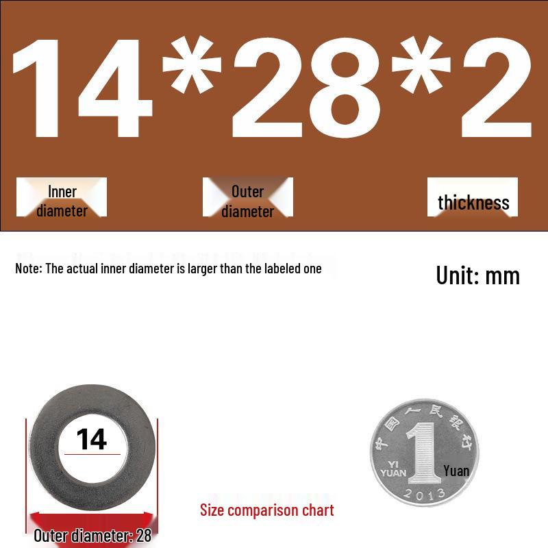 Galvanized Metal Flat Washer - Thin, Thickened, Enlarged Edge, Round, Sizes M3 to M10