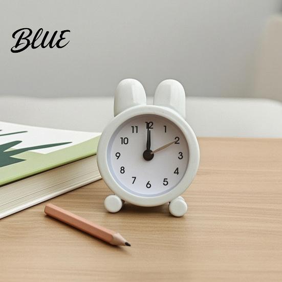Tischuhr Metall Cartoon Hase Wecker Stumm Nicht Ticken Kinder Ruhig Batteriebetrieben Schreibtisch für Zuhause Schlafzimmer Arbeitszimmer