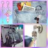 Set of 60 Customizable Keychain Set Motivational Keyring Accessories with Silver Blank Beads and Leather Tassels